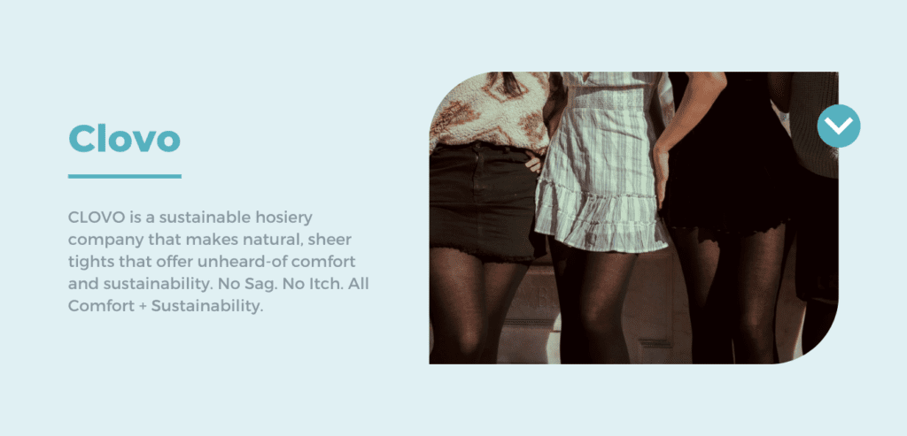 Here's an alt tag for the image: Clovo sustainable sheer tights.